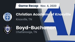 Recap: Christian Academy of Knoxville vs. Boyd-Buchanan  2020