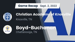 Recap: Christian Academy of Knoxville vs. Boyd-Buchanan  2022