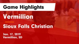 Vermillion  vs Sioux Falls Christian  Game Highlights - Jan. 17, 2019
