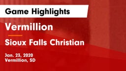 Vermillion  vs Sioux Falls Christian  Game Highlights - Jan. 23, 2020