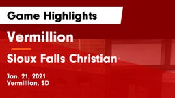 Vermillion  vs Sioux Falls Christian  Game Highlights - Jan. 21, 2021