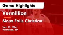 Vermillion  vs Sioux Falls Christian  Game Highlights - Jan. 20, 2024