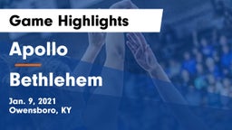Apollo  vs Bethlehem  Game Highlights - Jan. 9, 2021
