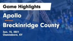 Apollo  vs Breckinridge County  Game Highlights - Jan. 15, 2021