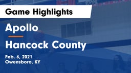 Apollo  vs Hancock County  Game Highlights - Feb. 6, 2021