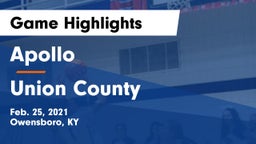 Apollo  vs Union County  Game Highlights - Feb. 25, 2021