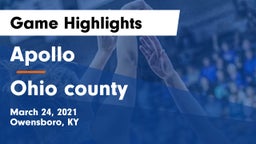 Apollo  vs Ohio county  Game Highlights - March 24, 2021