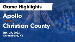 Apollo  vs Christian County  Game Highlights - Jan. 29, 2022