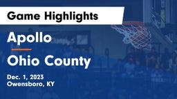 Apollo  vs Ohio County  Game Highlights - Dec. 1, 2023