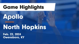 Apollo  vs North Hopkins  Game Highlights - Feb. 22, 2024