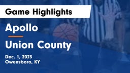 Apollo  vs Union County  Game Highlights - Dec. 1, 2023