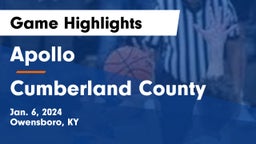 Apollo  vs Cumberland County  Game Highlights - Jan. 6, 2024