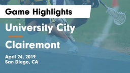University City  vs Clairemont  Game Highlights - April 24, 2019