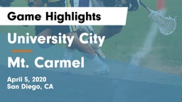 University City  vs Mt. Carmel Game Highlights - April 5, 2020