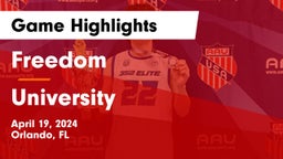 Freedom  vs University  Game Highlights - April 19, 2024