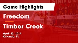 Freedom  vs Timber Creek  Game Highlights - April 20, 2024