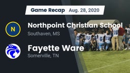 Recap: Northpoint Christian School vs. Fayette Ware  2020