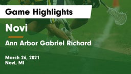 Novi  vs Ann Arbor Gabriel Richard  Game Highlights - March 26, 2021