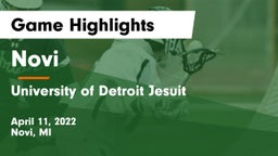 Novi  vs University of Detroit Jesuit Game Highlights - April 11, 2022