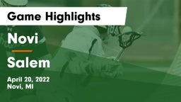 Novi  vs Salem  Game Highlights - April 20, 2022