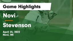 Novi  vs Stevenson  Game Highlights - April 25, 2022