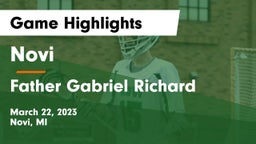 Novi  vs Father Gabriel Richard  Game Highlights - March 22, 2023
