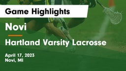 Novi  vs Hartland Varsity Lacrosse Game Highlights - April 17, 2023