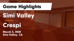 Simi Valley  vs Crespi  Game Highlights - March 3, 2020