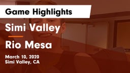 Simi Valley  vs Rio Mesa  Game Highlights - March 10, 2020