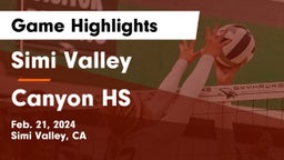 Simi Valley  vs Canyon HS  Game Highlights - Feb. 21, 2024
