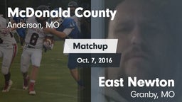 Matchup: McDonald County vs. East Newton 2016