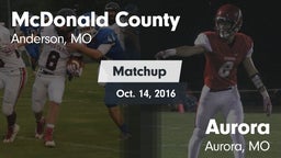 Matchup: McDonald County vs. Aurora  2016
