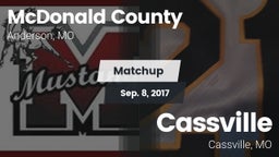 Matchup: McDonald County vs. Cassville  2017
