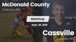 Matchup: McDonald County vs. Cassville  2018