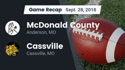 Recap: McDonald County  vs. Cassville  2018