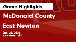 McDonald County  vs East Newton  Game Highlights - Jan. 23, 2020