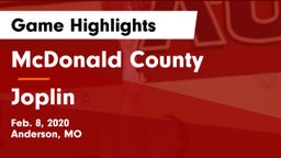 McDonald County  vs Joplin Game Highlights - Feb. 8, 2020