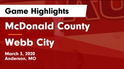 McDonald County  vs Webb City  Game Highlights - March 3, 2020