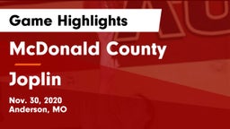McDonald County  vs Joplin  Game Highlights - Nov. 30, 2020