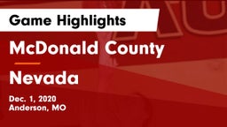 McDonald County  vs Nevada  Game Highlights - Dec. 1, 2020