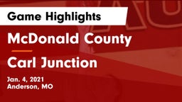 McDonald County  vs Carl Junction  Game Highlights - Jan. 4, 2021