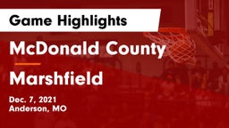 McDonald County  vs Marshfield  Game Highlights - Dec. 7, 2021