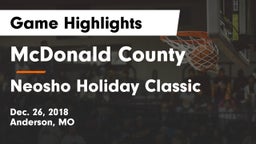 McDonald County  vs Neosho Holiday Classic Game Highlights - Dec. 26, 2018