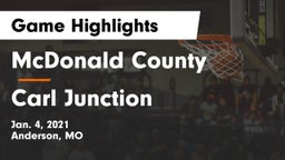 McDonald County  vs Carl Junction  Game Highlights - Jan. 4, 2021