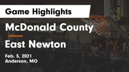 McDonald County  vs East Newton  Game Highlights - Feb. 5, 2021