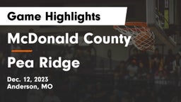 McDonald County  vs Pea Ridge  Game Highlights - Dec. 12, 2023