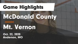 McDonald County  vs Mt. Vernon  Game Highlights - Oct. 22, 2020