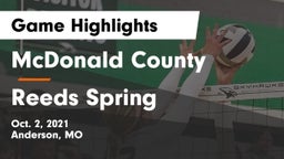 McDonald County  vs Reeds Spring  Game Highlights - Oct. 2, 2021