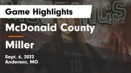 McDonald County  vs Miller  Game Highlights - Sept. 6, 2022