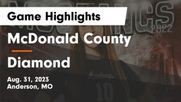 McDonald County  vs Diamond  Game Highlights - Aug. 31, 2023